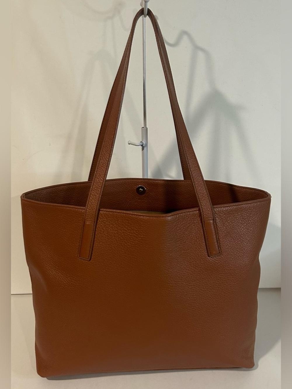 Quince Brown Leather Structured  Tote shoulder bag Large Everyday bag - Picture 7 of 13